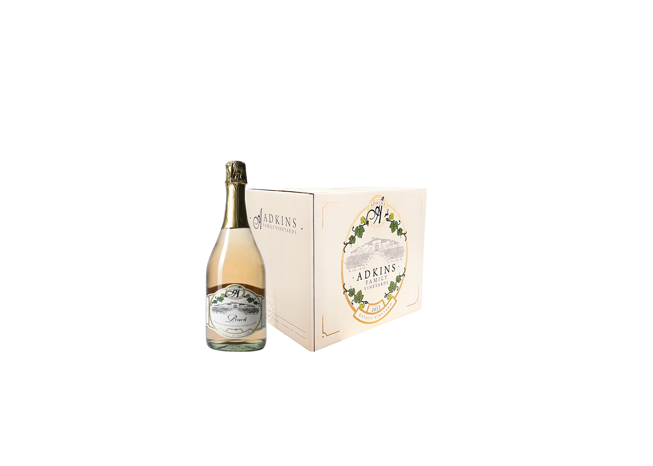 Sparkling peach case adkins family vineyards